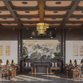 中式四合院中堂3D模型下载